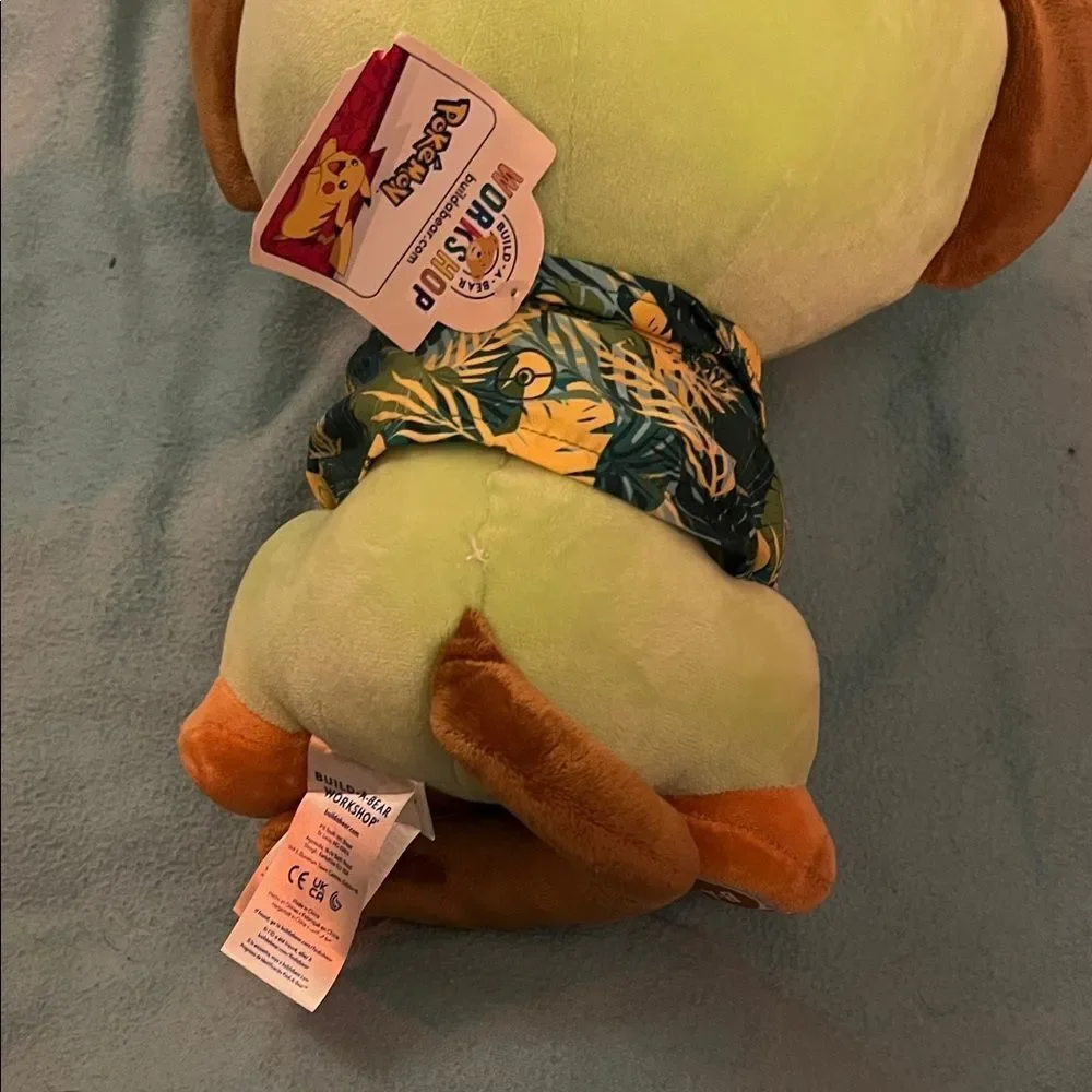 Build a Bear Pokemon Grookey Plush Stuffed Animal No Sound With Outfit